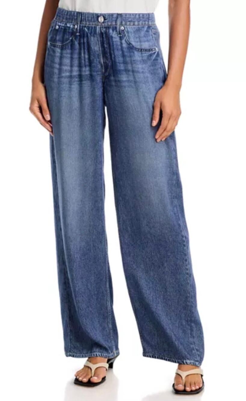rag & bone Miramar Slink High Rise Wide Leg Sweatpant Jeans Sz XL